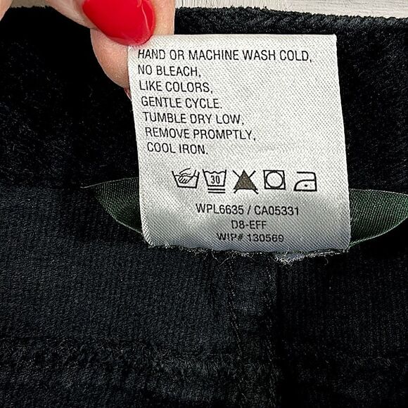 Woolrich Corduroy Pants Size 8 Black Stretch Straight Leg - Picture 11 of 11